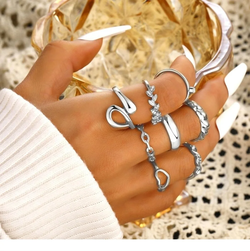Sterling Silver Tone 24-Piece Women’s Stackable Ring Set